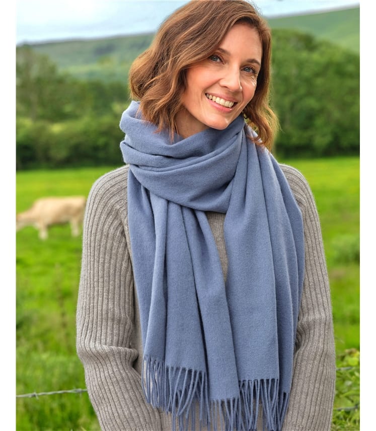 Wide Pure Wool Scarf