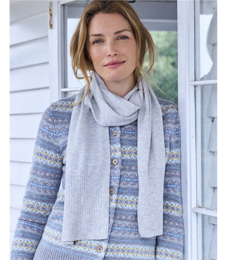 Cashmere Merino Ribbed Scarf