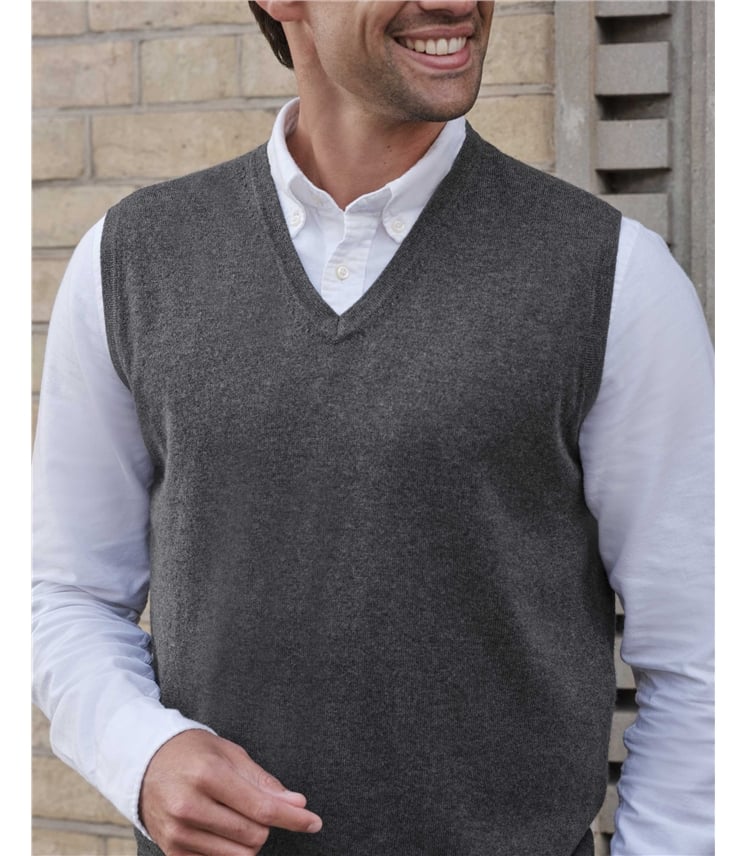 Charcoal Grey | Mens Cashmere Vest | WoolOvers US