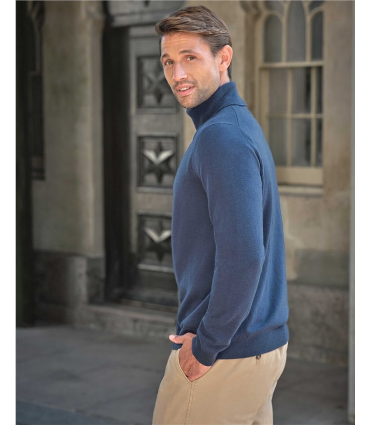 Mens Cashmere Roll Neck Sweater