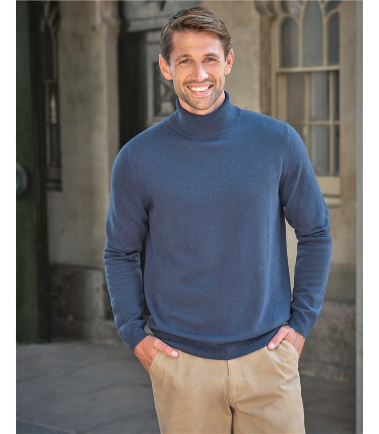Mens Cashmere Roll Neck Sweater