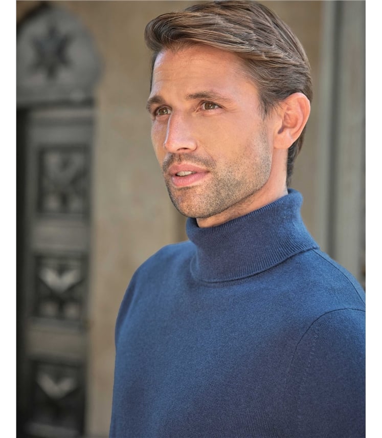 Mens Cashmere Roll Neck Sweater