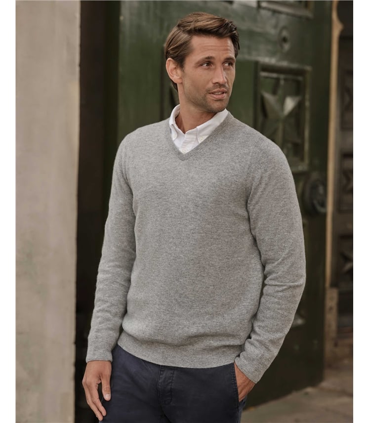 Mens Cashmere V Sweater
