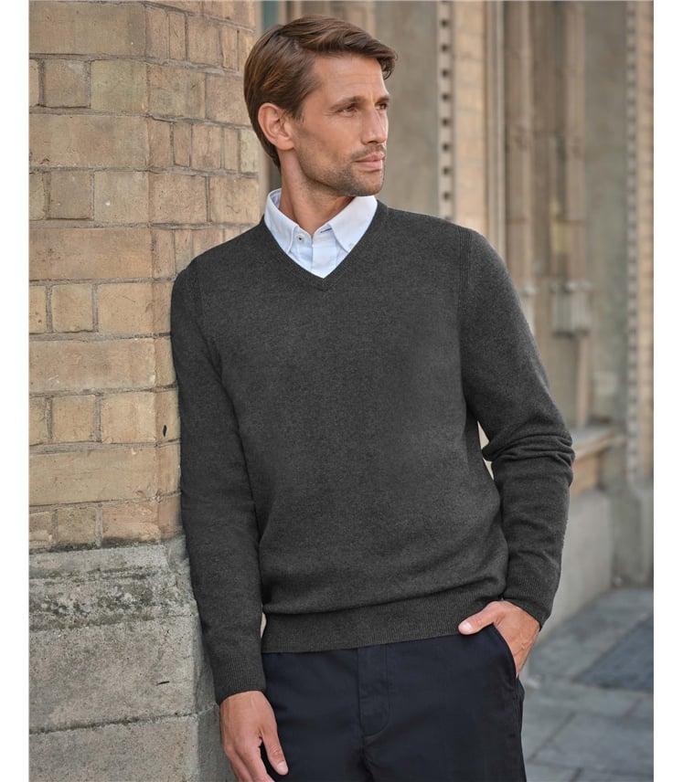 Mens Cashmere V Sweater