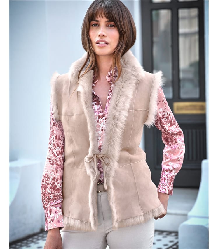 Long Real Fur Gilets Black Faux Fur Hooded Longline Padded Gilet