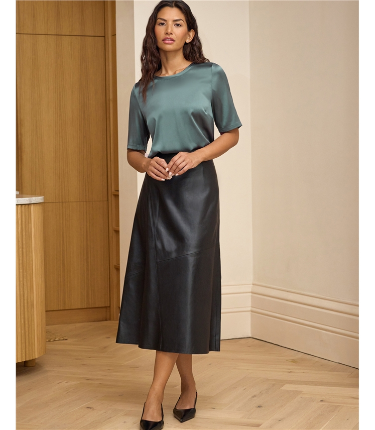 Leather Midi Skirt