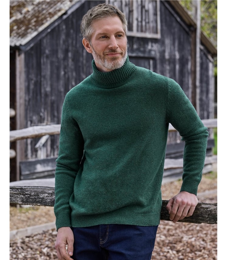 Pull à col roulé - Homme - Laine d’agneau certifiée 100% RWS