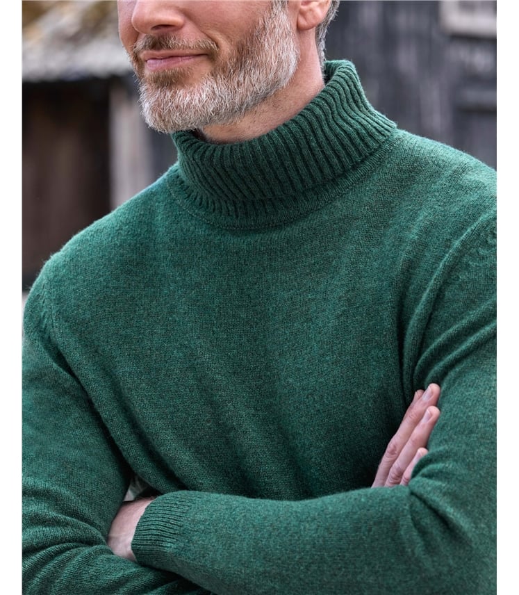 Pull à col roulé - Homme - Laine d’agneau certifiée 100% RWS
