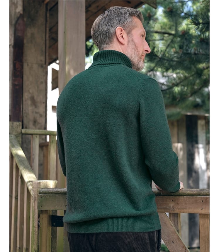 Mens Lambswool Polo Neck Jumper