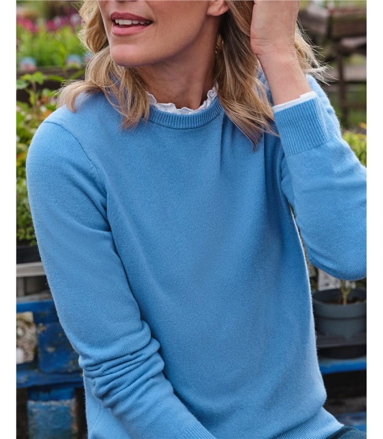 Cashmere and Merino Crew Neck Knitted Jumper