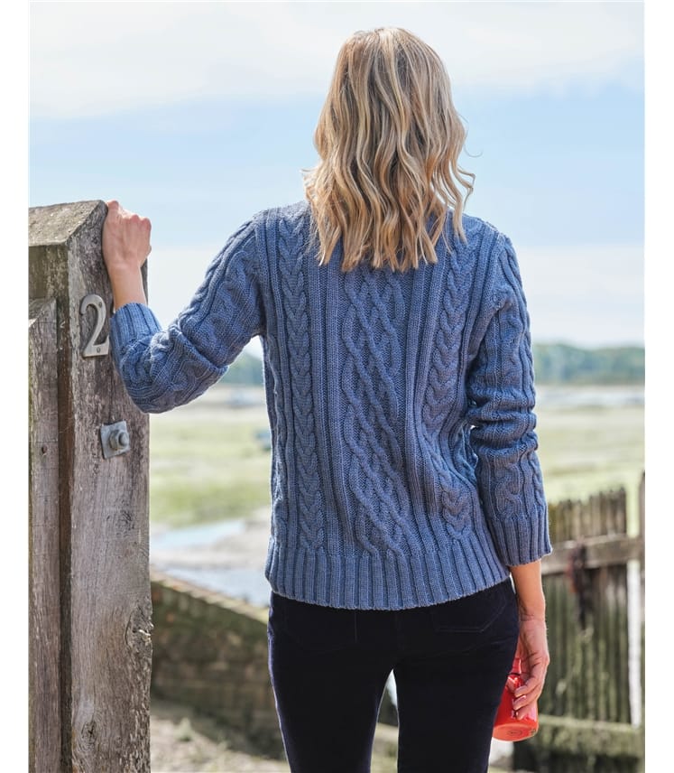 Pull irlandais à col rond - Femme - Pure Laine