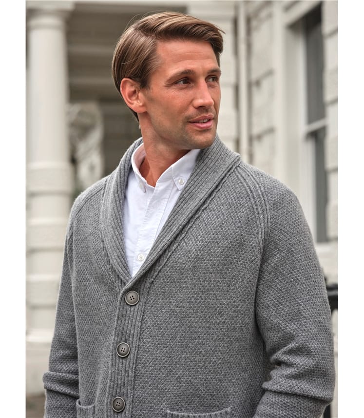 Wool Cashmere Shawl Cardigan