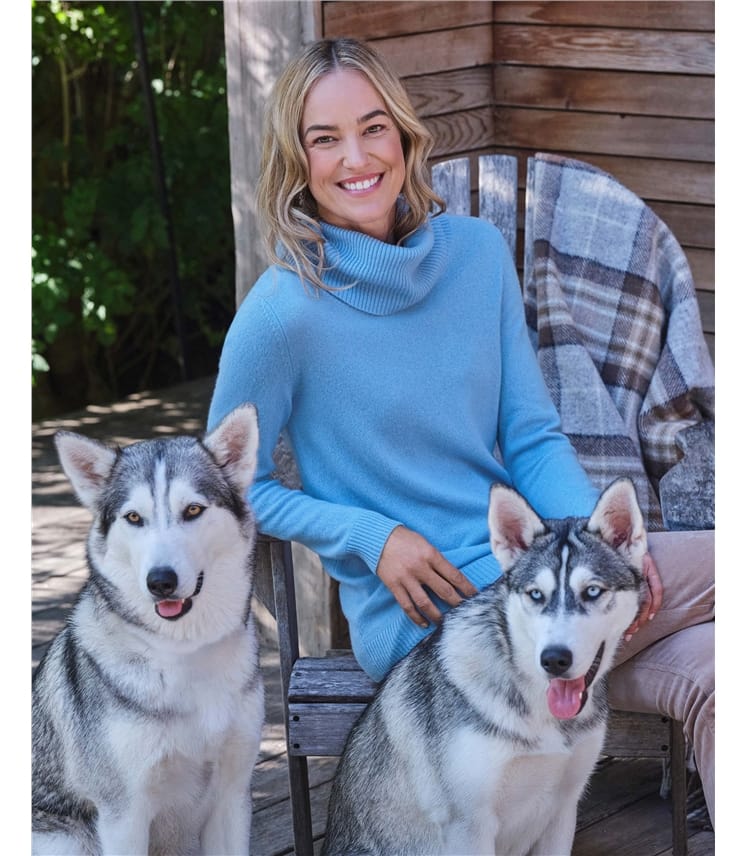 Pullover aus Kaschmir mit Wasserfallausschnitt für Damen