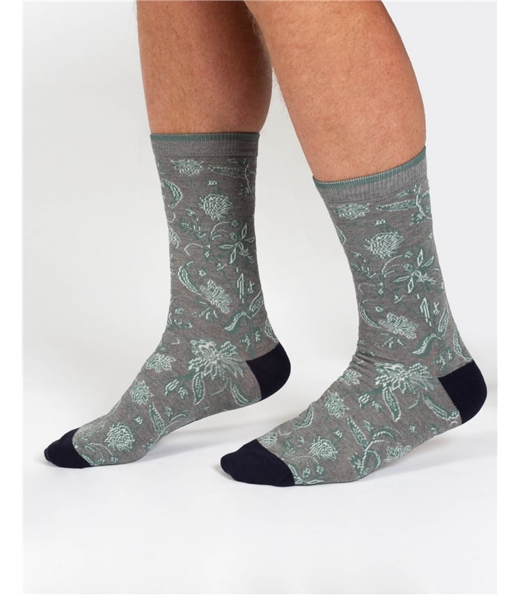 Mens Abstract Bamboo Crew Socks