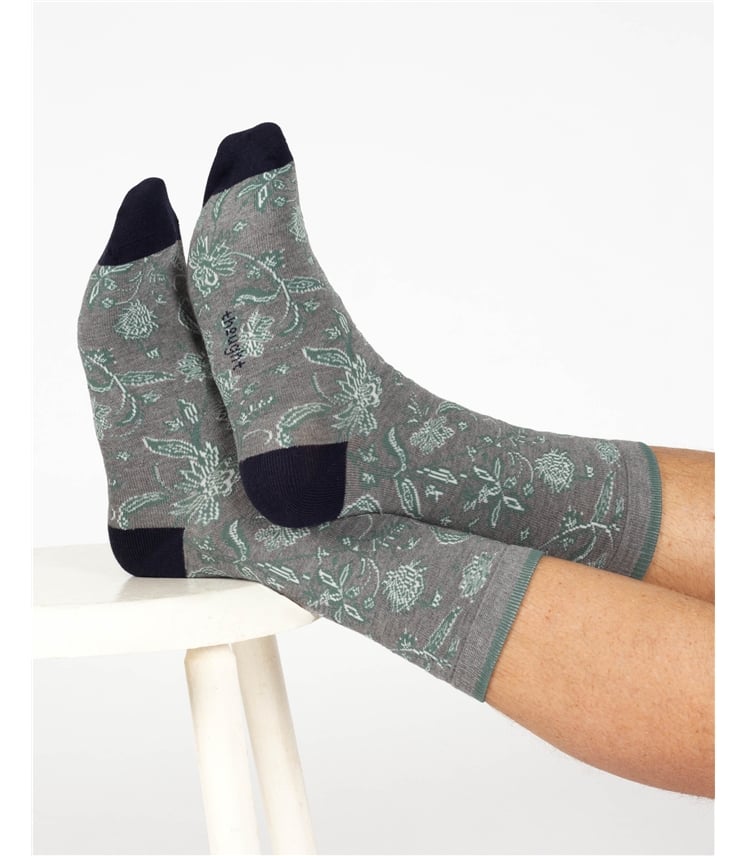 Mens Abstract Bamboo Crew Socks
