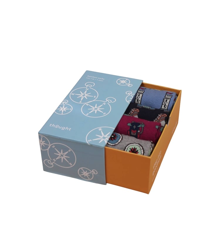 The Explorer Bamboo Gift Box of 4 Socks