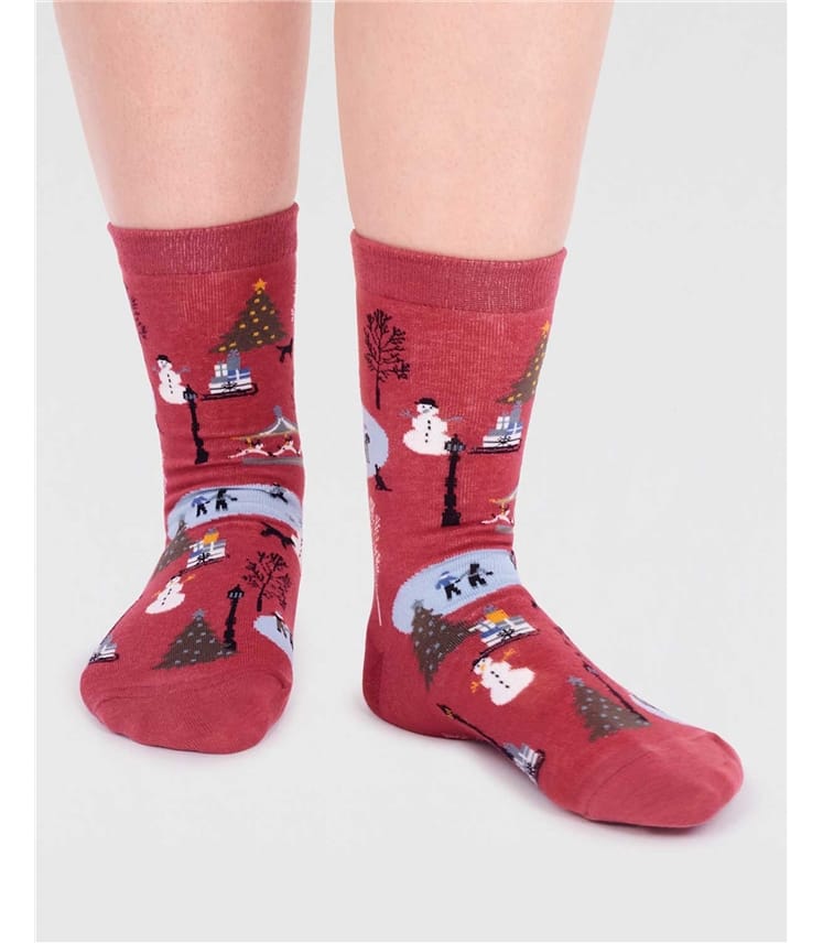 Gloria Organic Cotton Christmas Scene Sock