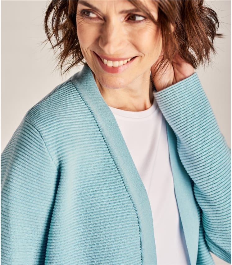 Seafront | Womens Cashmere & Merino Ripple Stitch Jacket | WoolOvers UK
