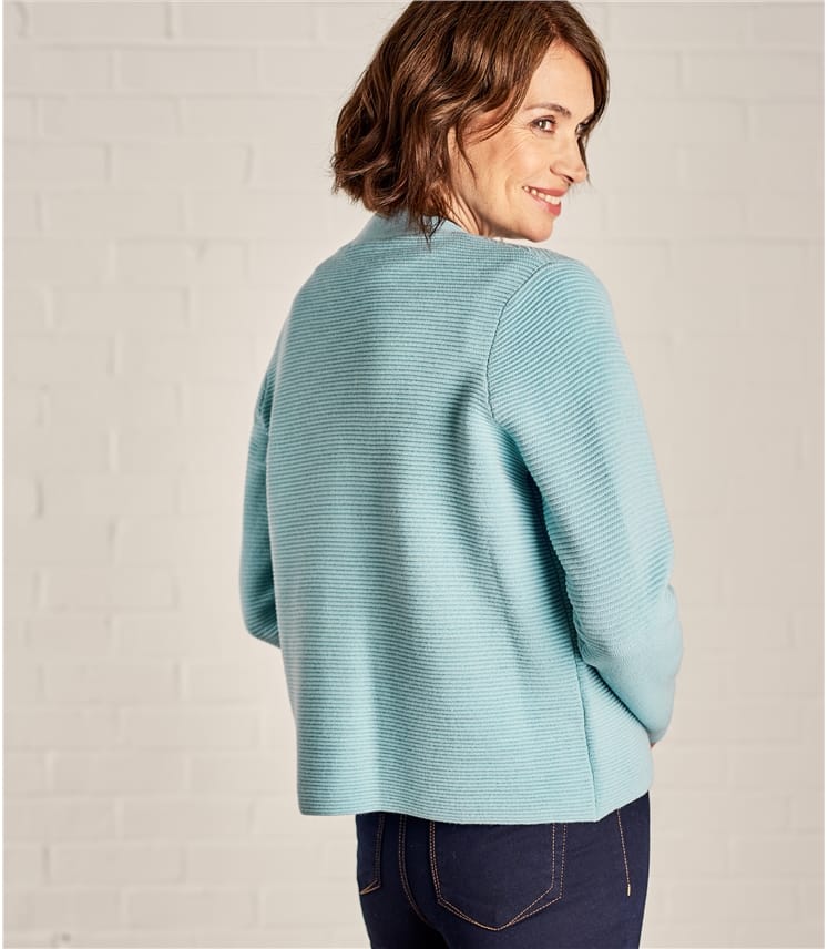 Seafront | Womens Cashmere & Merino Ripple Stitch Jacket | WoolOvers AU