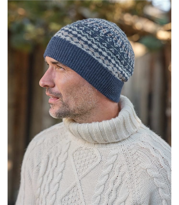 Mens Lambswool Fairisle Hat