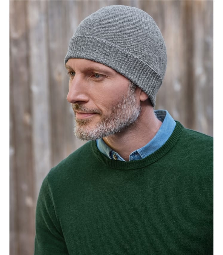 Grey Mens Cashmere Merino Hat WoolOvers AU