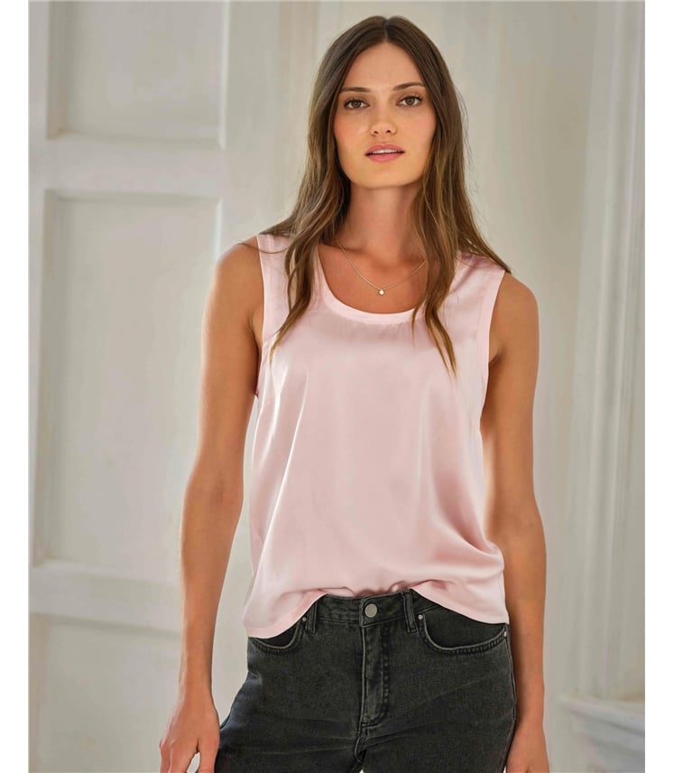 Top aus Seide und Jersey