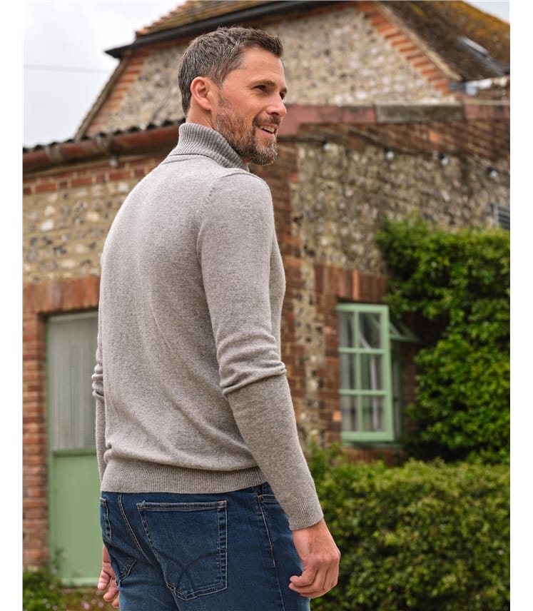 Cashmere and Merino Polo Neck Jumper