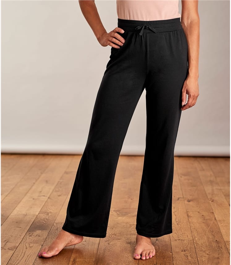 Black | Womens Jersey Lounge Pants | WoolOvers AU