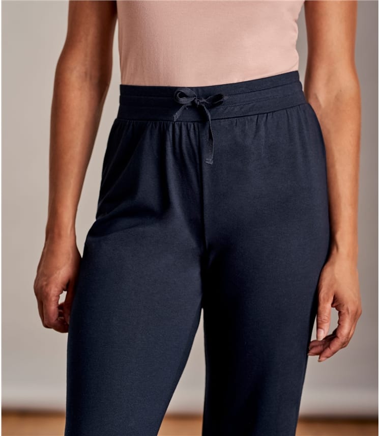 Navy | Womens Jersey Lounge Pants | WoolOvers AU