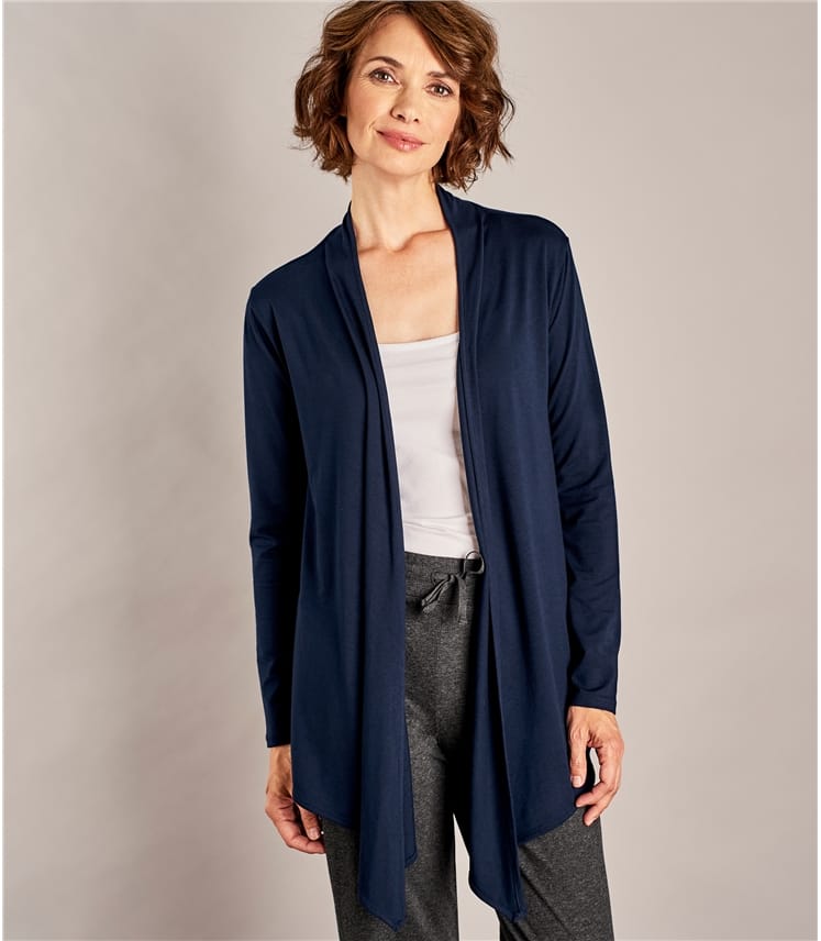 Navy Womens Waterfall Cardigan Woolovers Uk 9869