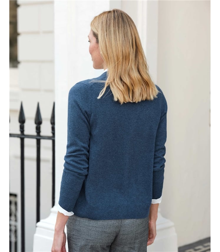 Kaschmir Strickjacke mit V-Ausschnitt