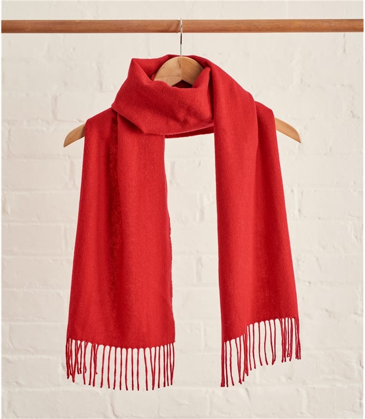 Red Merino Plain Scarf WoolOvers UK