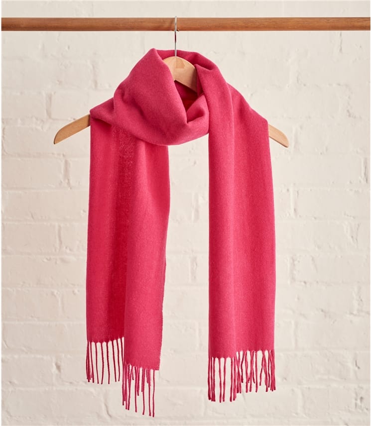 Pink Merino Plain Scarf WoolOvers UK