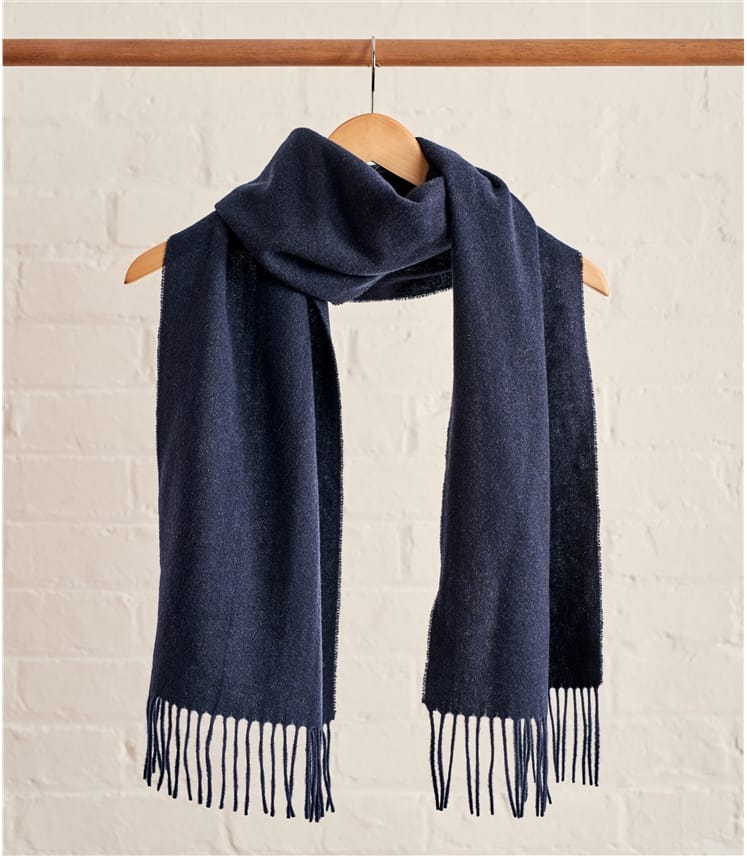 Navy Merino Plain Scarf WoolOvers US