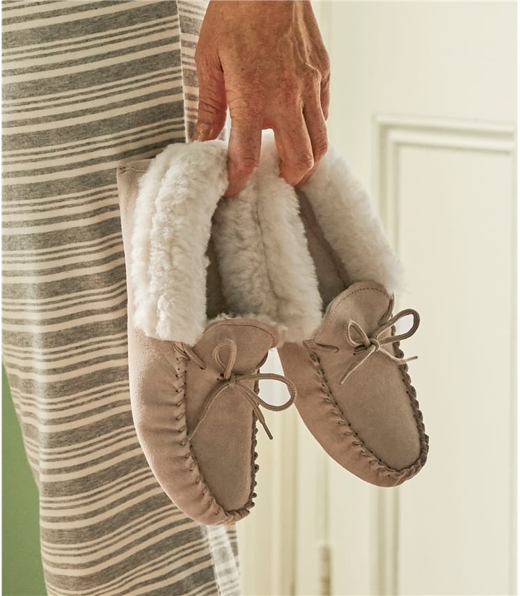 womens moccasin slippers uk