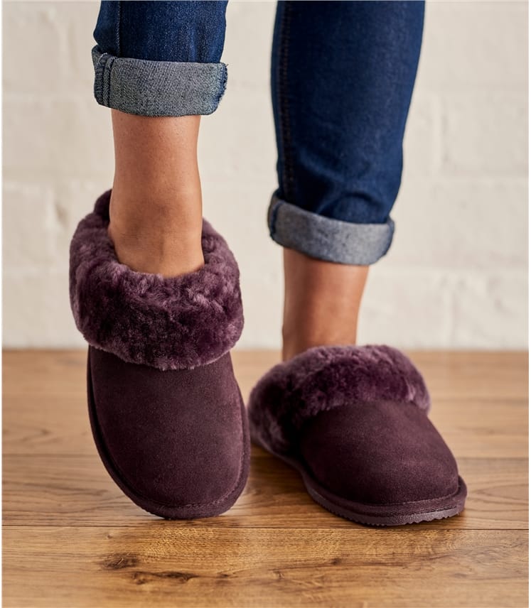 ladies leather mule slippers uk