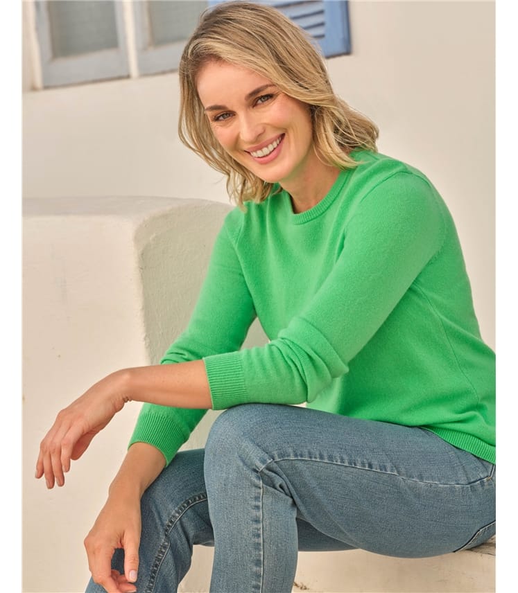 Cashmere and Merino Crew Neck Knitted Jumper