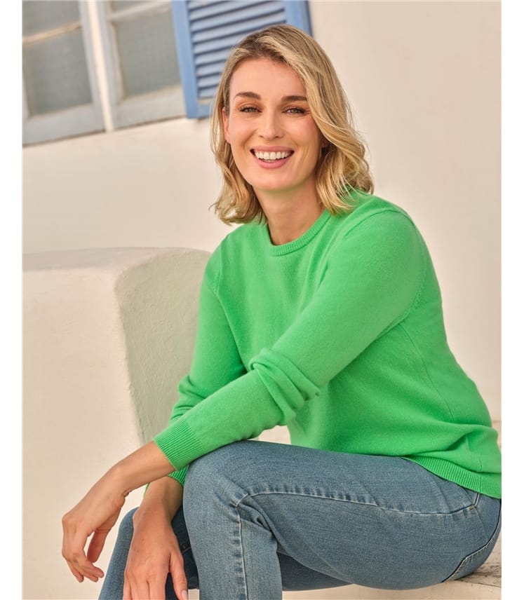 Cashmere and Merino Crew Neck Knitted Jumper
