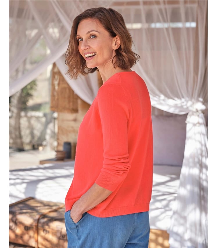 Strickjacke mit V-Ausschnitt aus Merino- und Kaschmirwolle für Damen