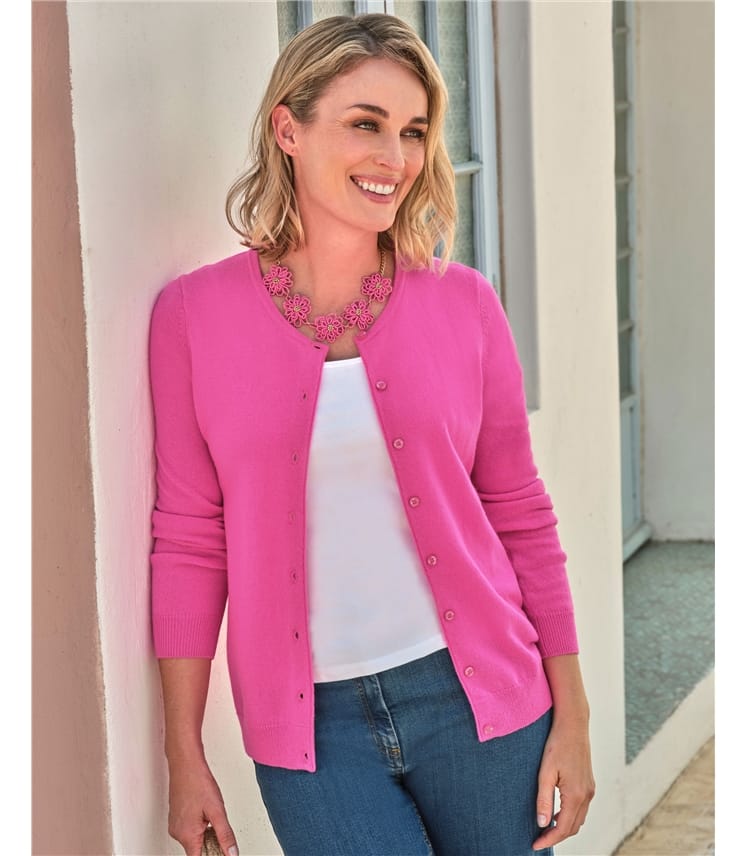 Cashmere Merino Crew Neck Cardigan