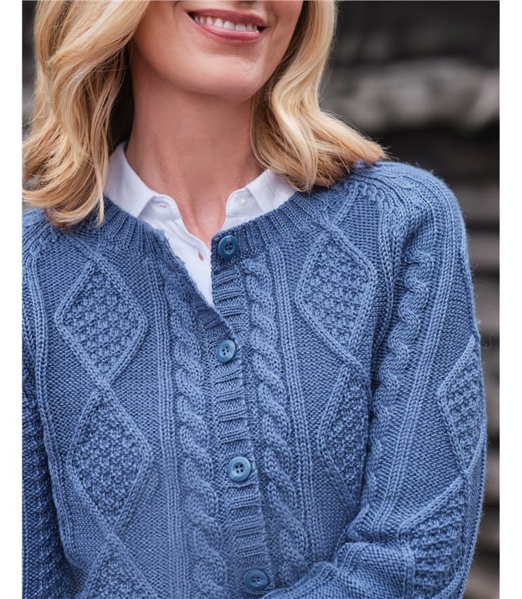 Cable Button Through Cardigan