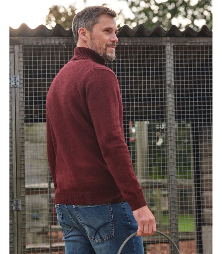 Mens Lambswool Polo Neck Jumper