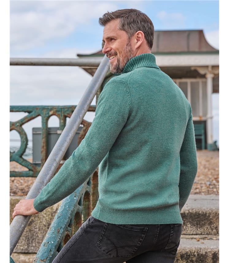 Mens Lambswool Polo Neck Jumper