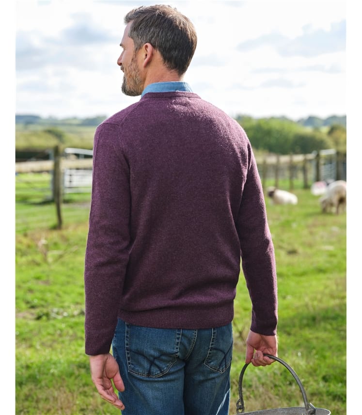 Mens Lambswool V Neck Jumper