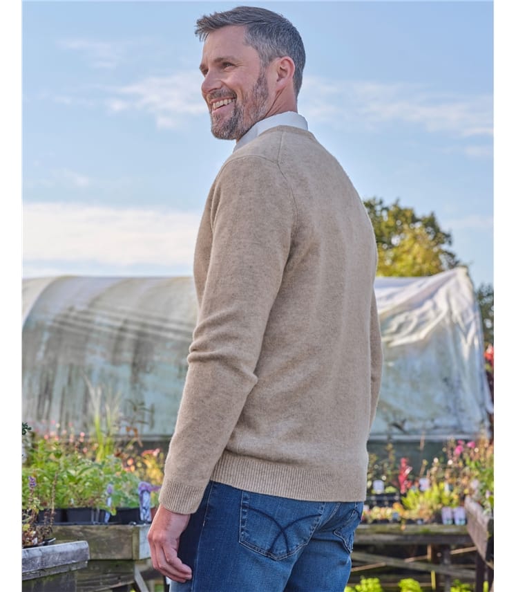 Mens Lambswool V Neck Jumper