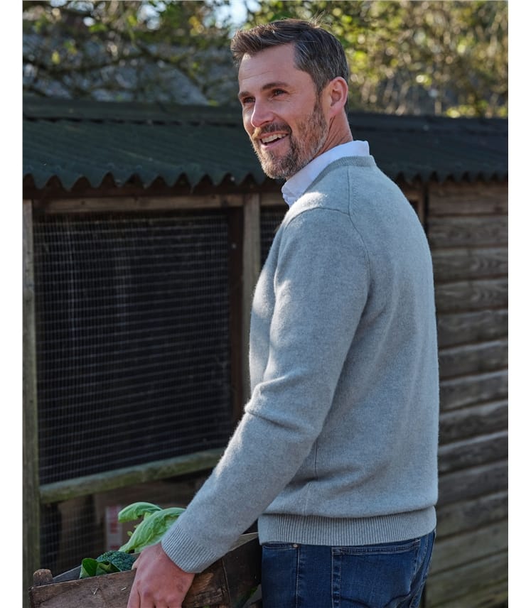 Mens Lambswool V Neck Jumper