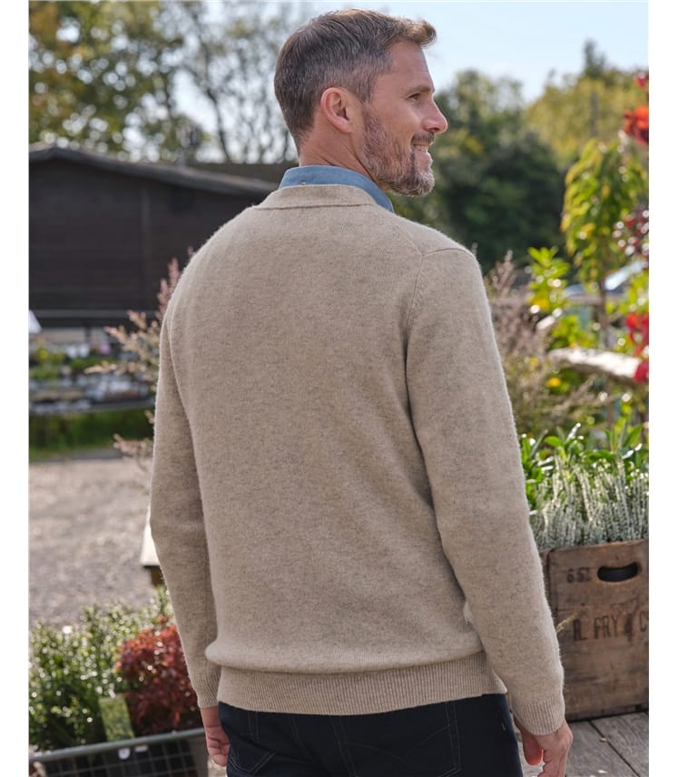 Mens Lambswool V Neck Cardigan