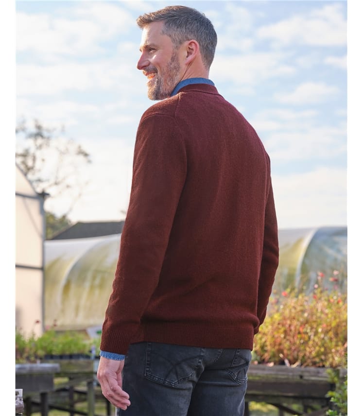 Mens Lambswool V Neck Cardigan