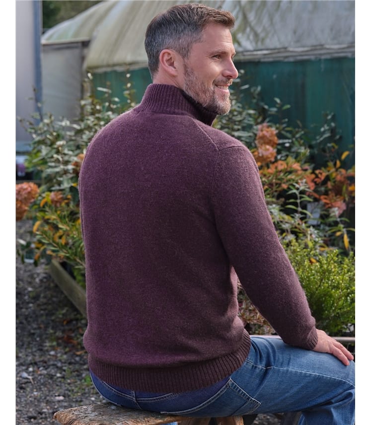 Mens Lambswool Zip Neck Jumper