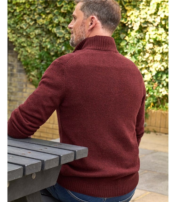 Mens Lambswool Zip Neck Jumper